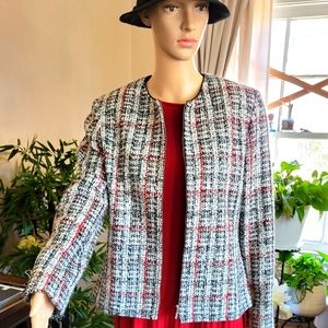 Very nice jacket with silver zipper.